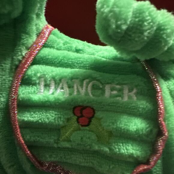 2024 Santa’s Christmas Reindeer Collection Donner Green Velvet Sugarloaf Plush- - Picture 4 of 5